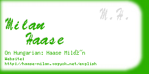 milan haase business card